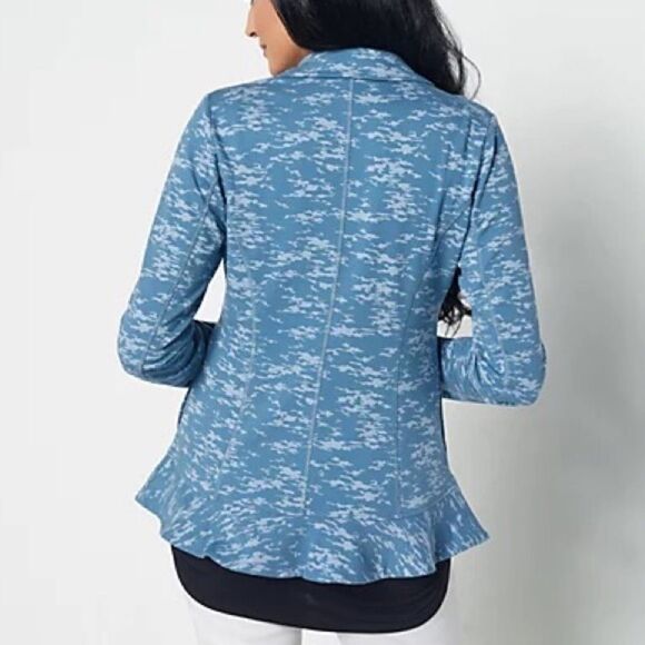 LOGO by Lori Goldstein Mini Camo French Terry Blazer - Picture 2 of 5